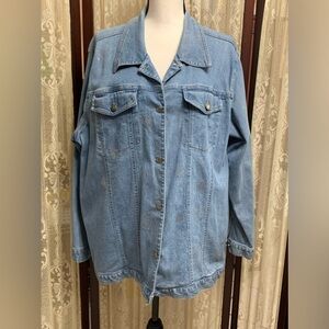 QUACKER FACTORY BEDAZZLED DENIM JACKET - SZ 1X
